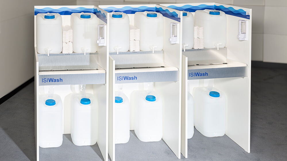 isiwash, mobile waschbecken, hygiene, waschbecken, hygienestation, schulen, corona, infektionsschutz, wiesbaden, isingermerz