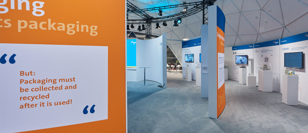 Messebau ISINGERMERZ, VDMA, Messe K, Nachhaltigkeit, Kreislaufwirtschaft, Messestand, Messekonzept