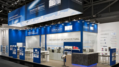 Messestand Immmobilien Zeitung, Messe ExpoReal, Messebau ISINGERMERZ