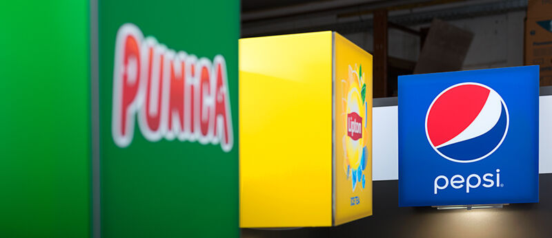 Pepsico Deutschland, variabler Messestand, Eigenaufbau, Kleinmessen, Isingermerz, Schreinerei, Messekonzept