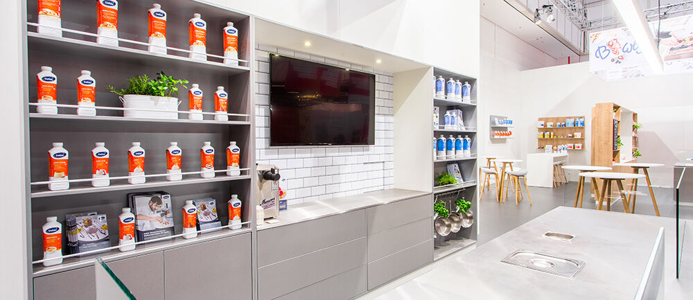 Messestand FrieslandCampina, Messe Internorga, Messebau ISINGERMERZ, Standkonzept