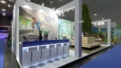 Stuttgarter Versicherung, Messe DKM, Dortmund, Messestand, Messekonzept, Nachhaltigkeit