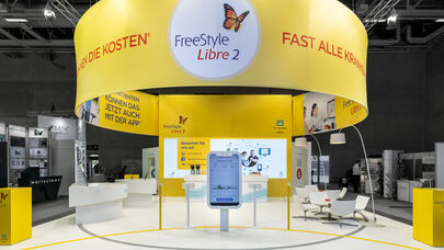 Messestand Abbott, DDG, Frühjahrstagung, Messe, Berlin, FreeStyle Libre, Messebau, ISINGERMERZ
