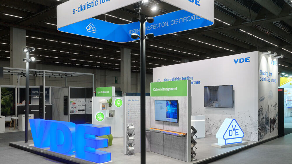 Messestand VDE, Messe Light + Building Frankfurt, Messebau ISINGERMERZ