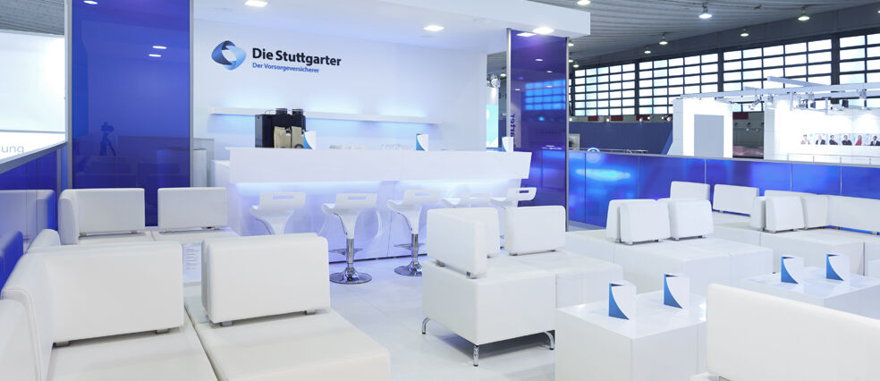 Messestand Stuttgart Versicherung, Messe DKM, Messebau Isingermerz