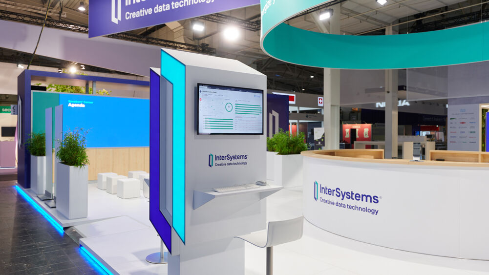 Messestand Intersystems, Hannovermesse, Isingermerz, Messedesign