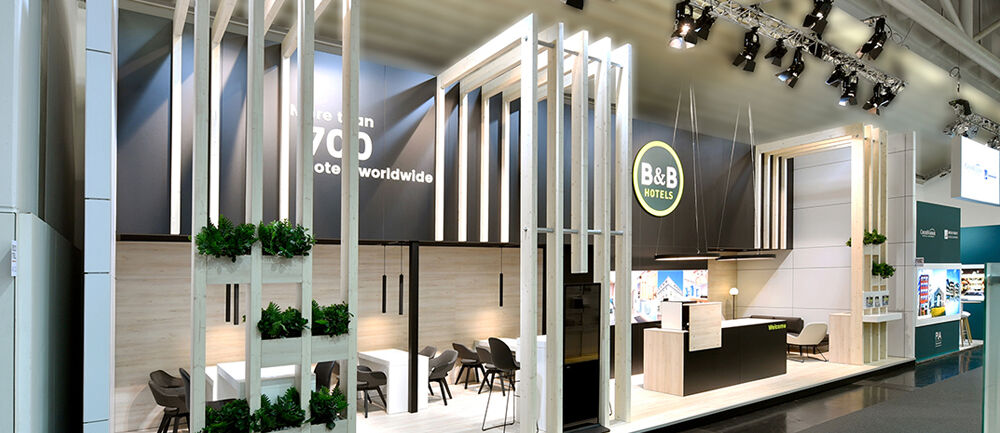 Messestand B&B Hotels, Messe Expo Real Stuttgart, Messedesign