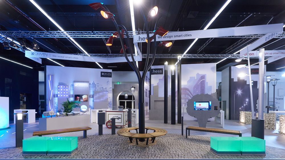 Messestand Hess, Messe Light + Building, Messebau ISINGERMERZ, Reno Elements, Messedesign