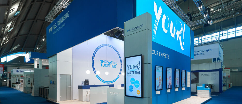 Messestand, Freudenberg Performance Materials, Messe Techtextil, technische Textilien, Messebau, ISINGERMERZ, Ideengeber