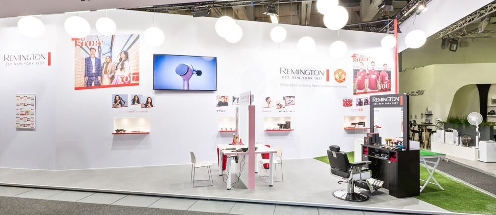 Messestand Remington, RussellHobbs, Varta, Messe IFA, Messebau, Isingermerz, Messekonzept