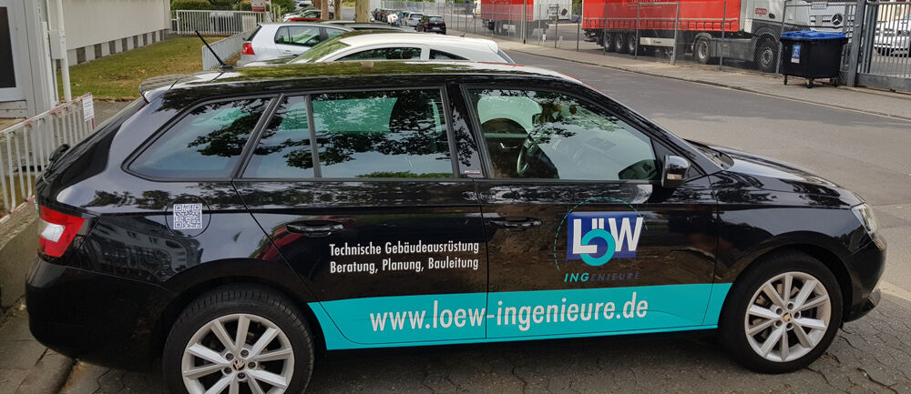 Löw Ingenieure, Fahrzeugbeschriftung, DIGIFANT, Werbetechnik, Wiesbaden, mobile Werbung
