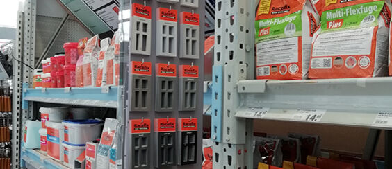 Sopro, Racofix, Baumarkt, Fugenschwinger, Serienfertigung, Werkstatt, Produktion, ISINGERMERZ, Verkaufsförderung, Regalstopper