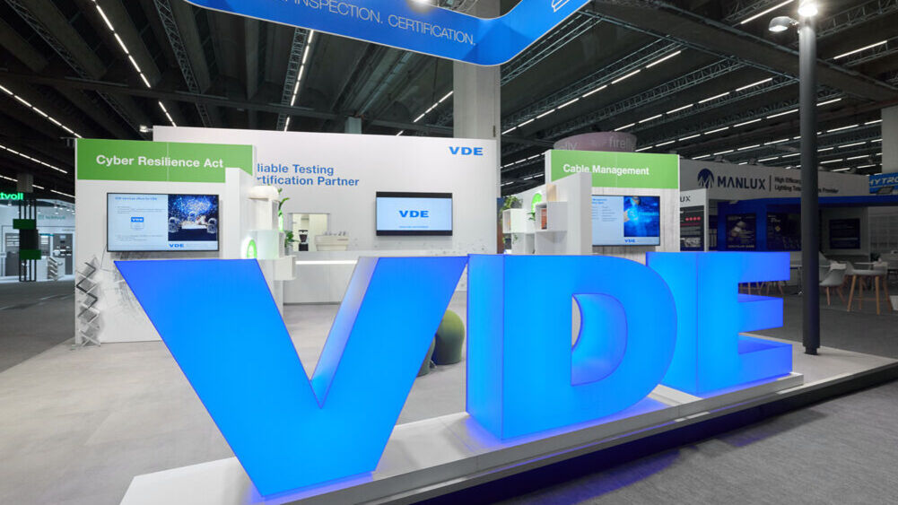 Messestand VDE, Messe Light + Building Frankfurt, Messebau ISINGERMERZ