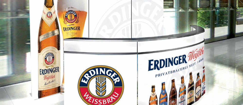 Erdinger Brauerei, mobile Theke, Thekenlandschaft, Isingermerz, Thekenbau, Werkstatt, Schreinerei