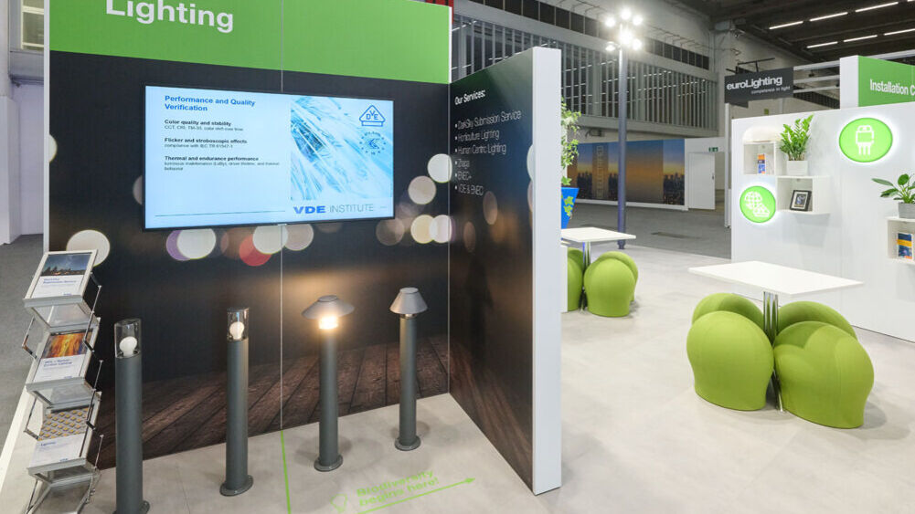 Messestand VDE, Messe Light + Building Frankfurt, Messebau ISINGERMERZ