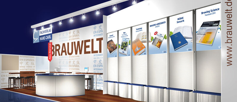 Messestand Fachverlag Hans Carl, Messe Interbau, Messebau Isingermerz