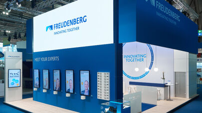 Messestand, Freudenberg Performance Materials, Messe Techtextil, technische Textilien, Messebau, ISINGERMERZ, Ideengeber