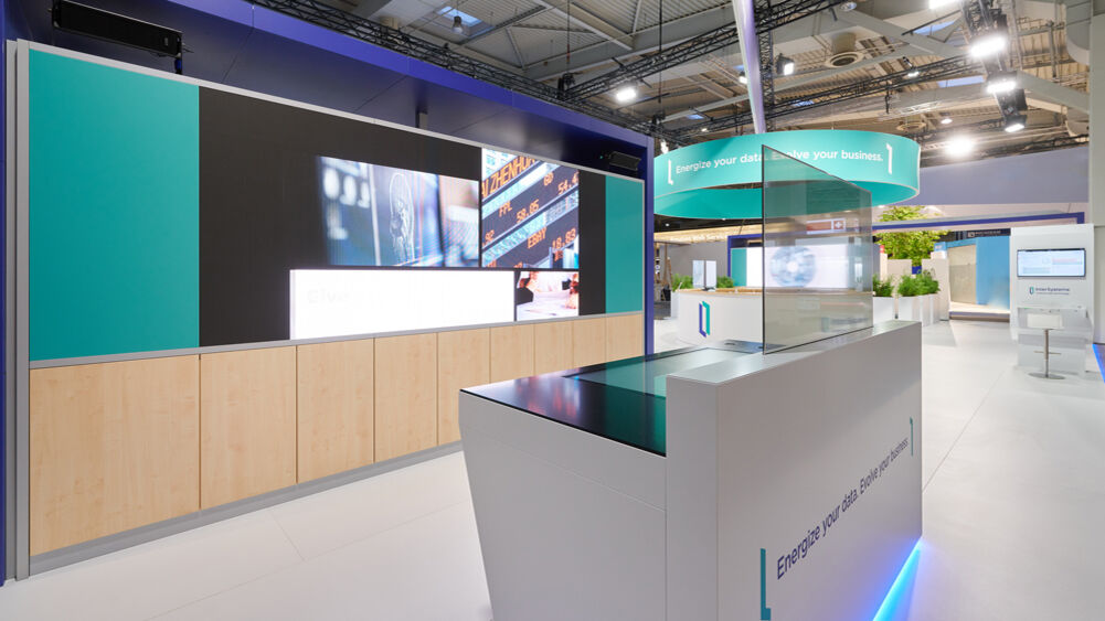 Messestand Intersystems, Hannovermesse, Isingermerz, Messemontage