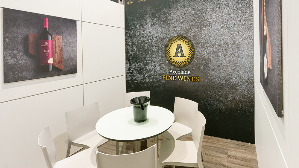 Messestand Accolade Wines, Messe Prowein, Isingermerz, Messestandbau