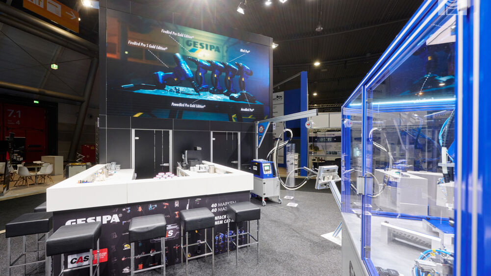 Gesipa Messestand, Messe Blechexpo Stuttgart, Messebau, Isingermerz