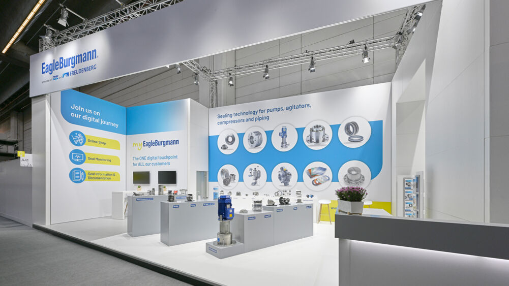 Messestand Eagle Burgmann, Messe Achema, Frankfurt, Isingermerz, Messedesign