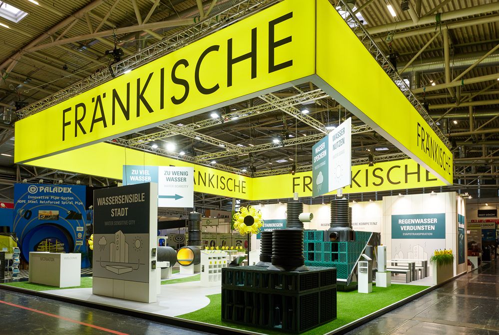 Messestand Fränkische Rohrwerke, Messe IFAT, Isingermerz, Messebau