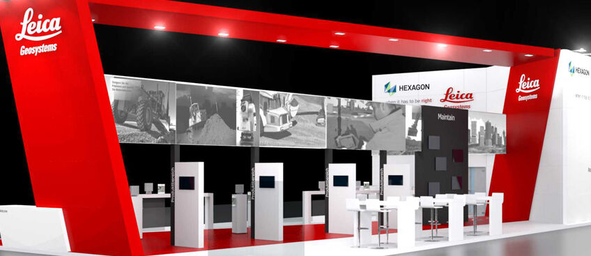 Messestand Leica, Messe Bauma, Messebau Isingermerz, Messestandentwurf