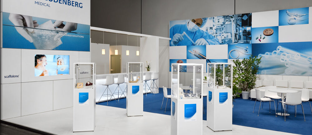 Messestand Freudenberg Medical, Messe Compamed, Messebau Isingermerz, Messedesign