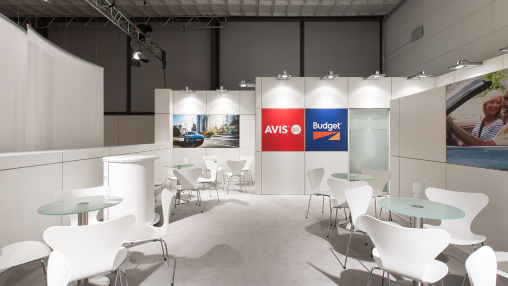 Avis Budget Messestand, Messe ITB Berlin, Messebau ISINGERMERZ