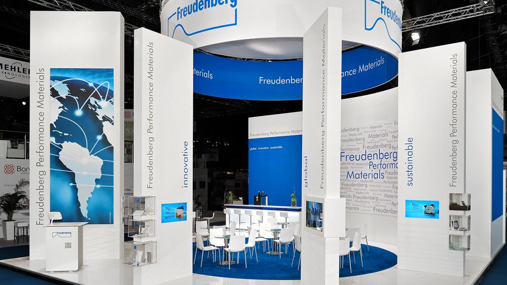 Messestand, Freudenberg Performance Materials, Messe Techtextil, Frankfurt, Messebau Isingermerz