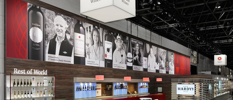 Messestand Accolade, Messe Prowein, Düsseldorf, Messebau Isingermerz, Messekonzept