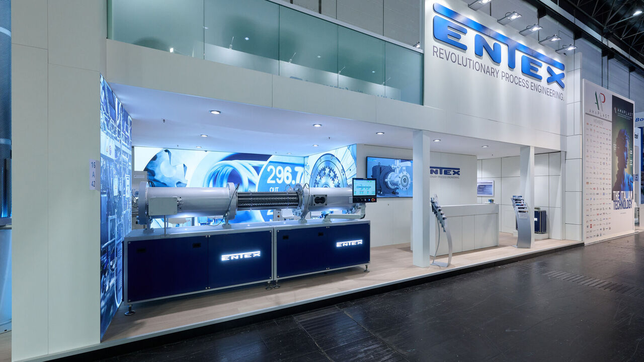 Messestand Entex, Messe K, Düsseldorf, Messebau ISINGERMERZ