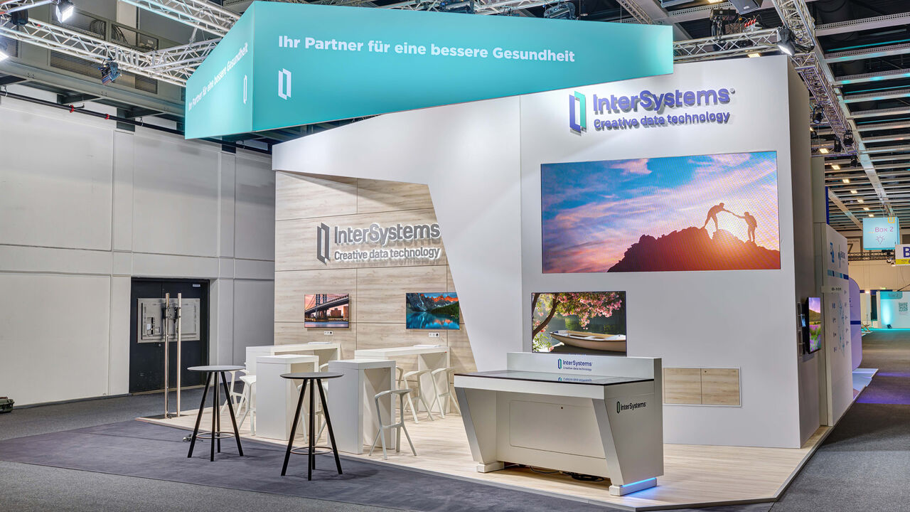 Intersystems Messestand, Messe DMEA Berlin, Isingermerz, Messebau