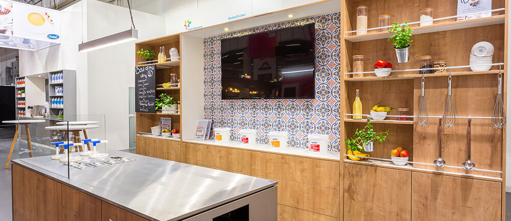 Messestand FrieslandCampina, Messe Internorga, Messebau ISINGERMERZ, Messedesign