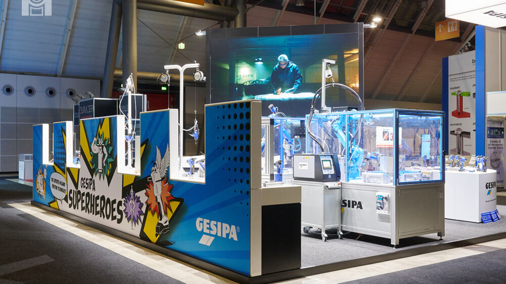 Gesipa Messestand, Messe Blechexpo Stuttgart, Messebau, Isingermerz