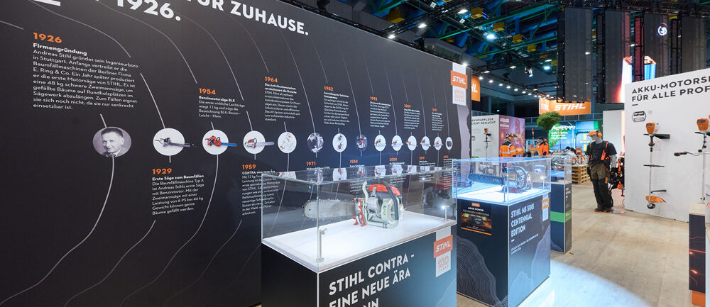 STIHL Messestand, Messe Galabau Nürnberg, Messebau ISINGERMERZ