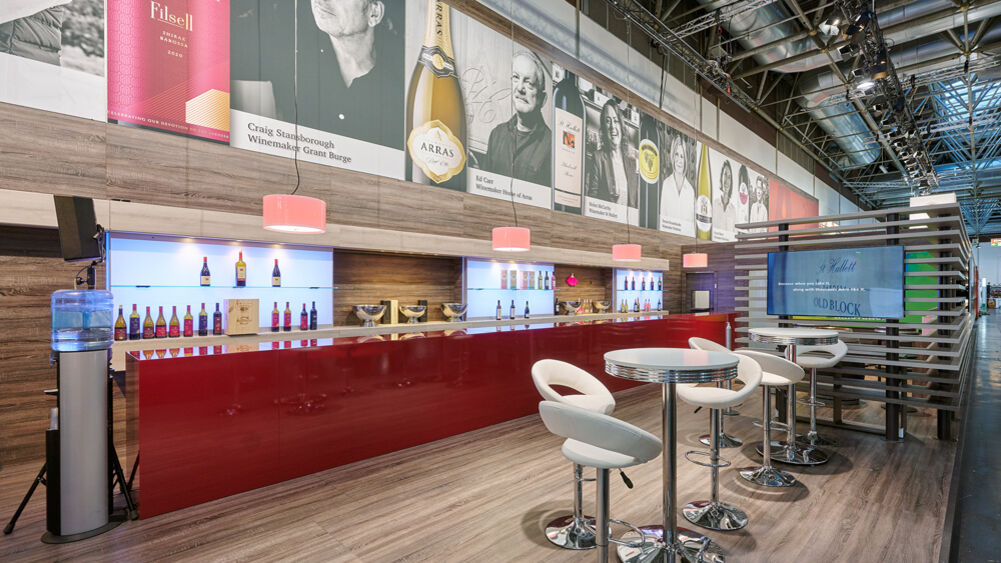 Messestand Accolade Wines, Messe Prowein, Isingermerz, Messestandkonzept