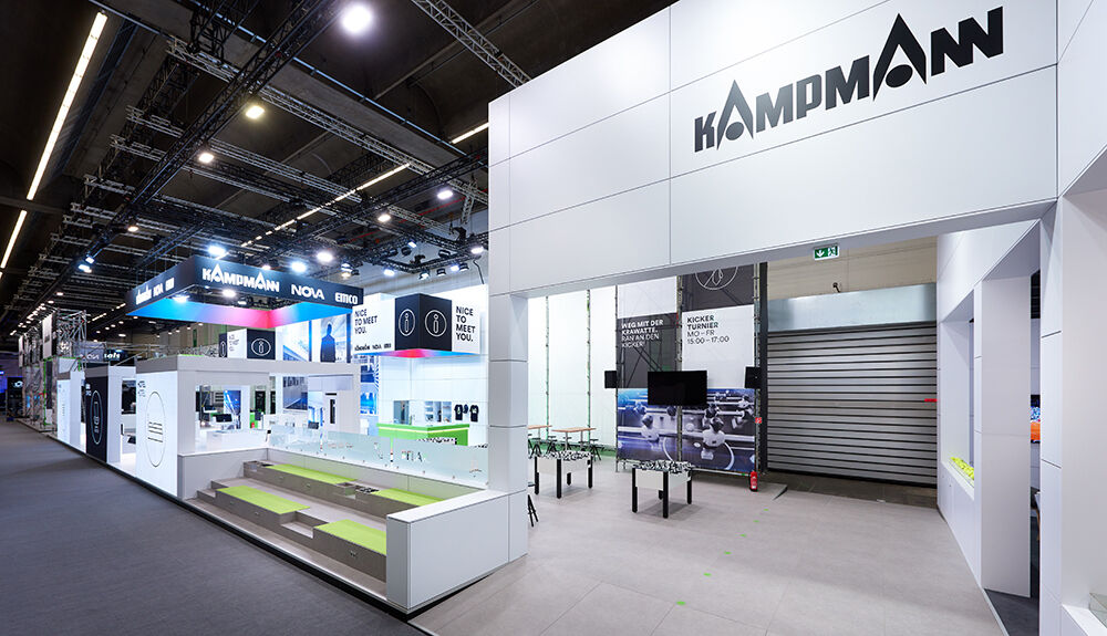 Messestand Kampmann, Messe ISH, Messebau, ISINGERMERZ, Frankfurt