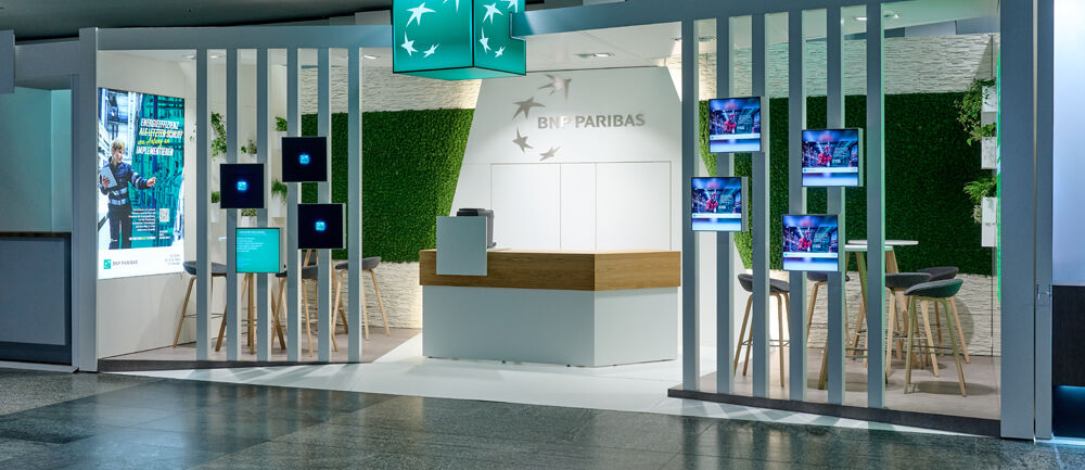 Mannheim Messestand BNP Paribas, Versicherung