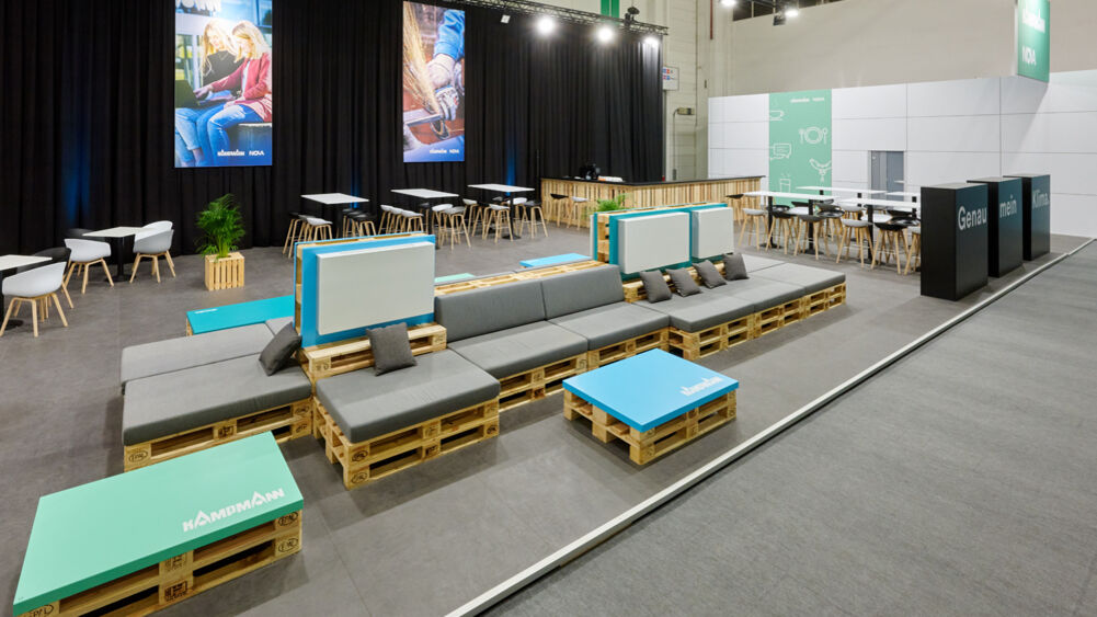 Messestand Kampmann, Messe ISH, Frankfurt, Isingermerz, Messestandbau