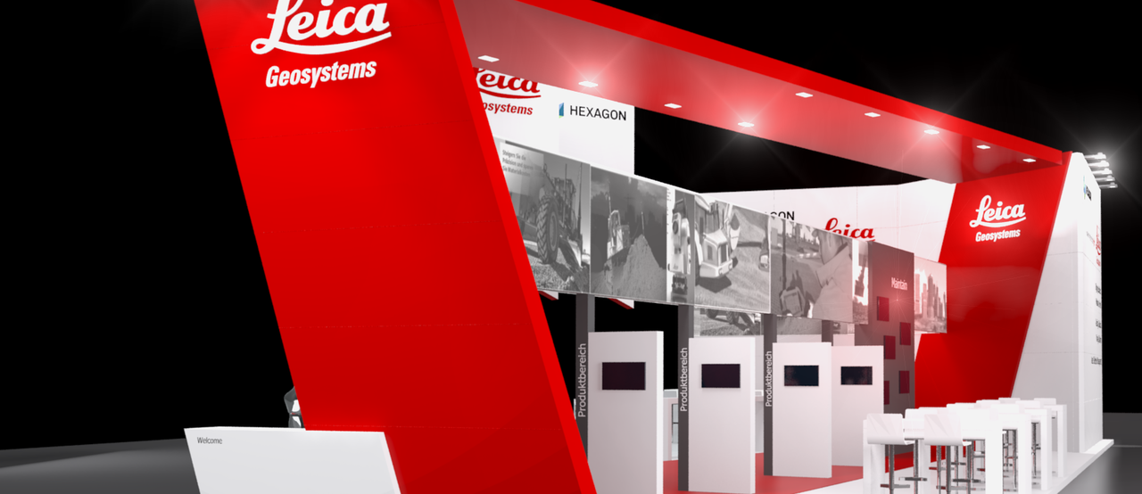 Messestand Leica, Messe Bauma, Messebau Isingermerz, Messestandentwurf