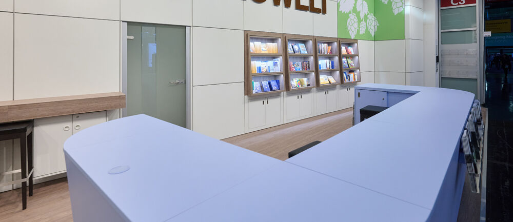 Empfangscounter, Messetheke