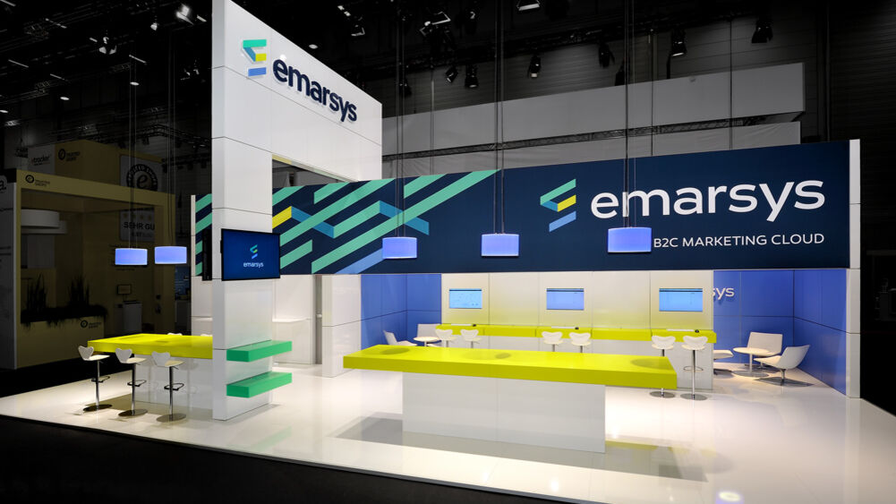 Messestand Emarsys, Messe Dmexco, Messebau Isingermerz