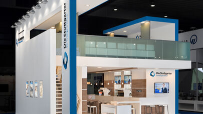 Messestand Stuttgarter Versicherung, Messe DKM, Dortmund, Messebau ISINGERMERZ