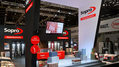 Messestand Sopro Bauchemie, Messe Bau, Messebau Isingermerz