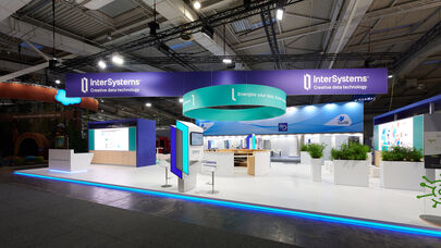 Messestand Intersystems, Hannovermesse, Isingermerz, Messebau