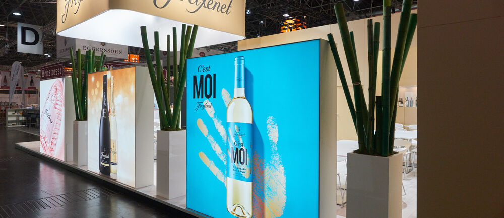 Messestand Henkell Freixenet, Messe Prowein, Düsseldorf, Messebau ISINGERMERZ, Standbau