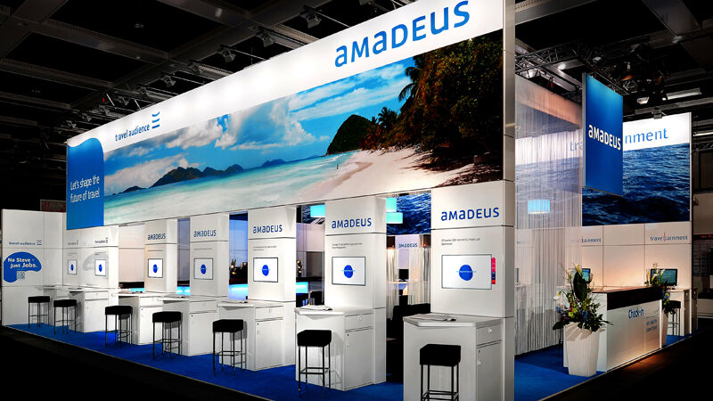 Messestand Amadeus, Messe ITB Berlin, Messebau Isingermerz, Best Exhibitor Award