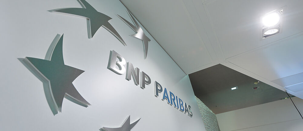 Messestand BNP Paribas, Finanzsymposium Mannheim, Messe, Messebau ISINGERMERZ, Finanzdienstleister
