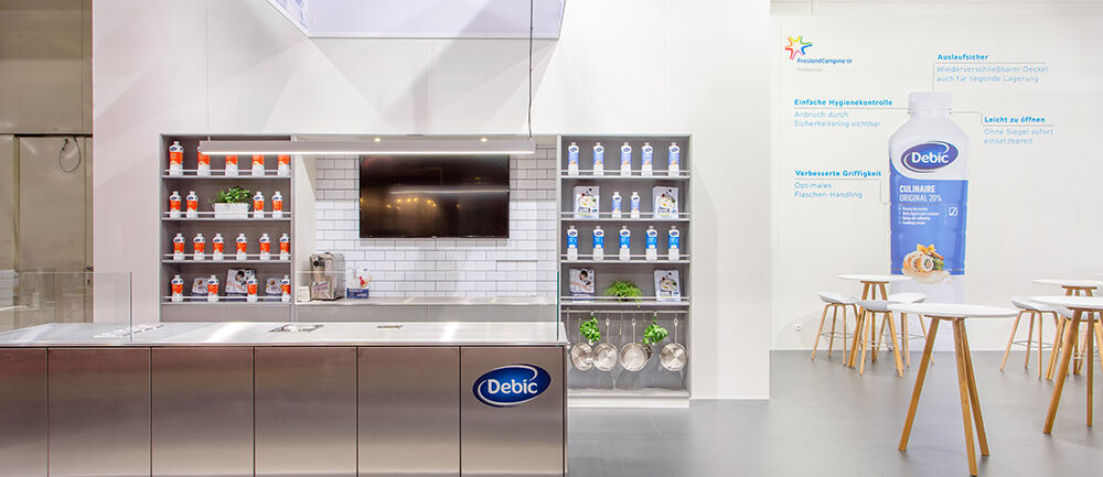 Messestand FrieslandCampina, Messe Internorga, Messebau ISINGERMERZ, Standbau